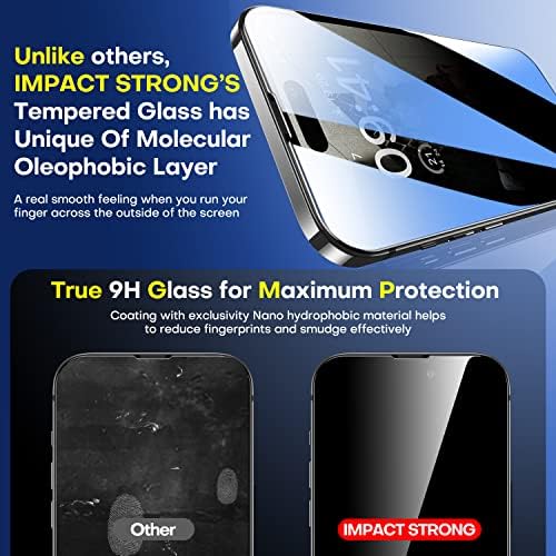 מגן מסך זכוכית פרטיות חזקה לאייפון 14 פרו מקס [6.7 אינץ'] מגיני מסך זכוכית מחוסמת נגד שריטות